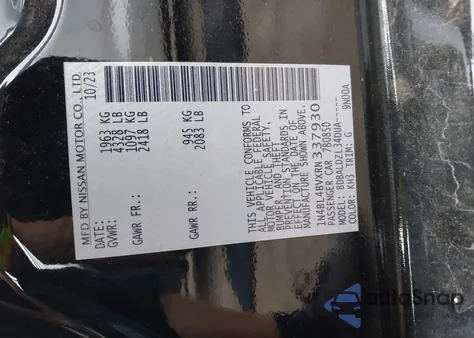 2024 Nissan Altima S Fwd из США, поврежденный, VIN 1N4BL4BVXRN337930